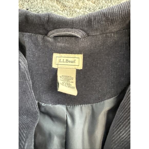 LL Bean Corduroy Blazer Jacket Womens 14 Reg Navy 3 Button - Picture 7 of 10